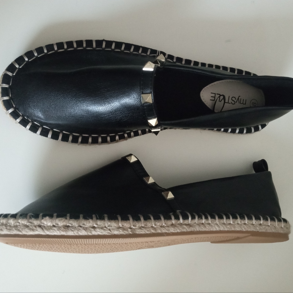 Black Espadrilles with Studs | mySTYLE | Size 8